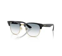 Ray-Ban RBR0504S Clubmaster Reverse Square Occhiali da sole, nero su oro/trasparente sfumato blu, 51 mm