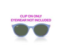 Ray-ban Rj 1625dc Junior - Clip On Only Occhiali Da Sole Unisex Blu Pantos Grigio 47mm