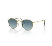 Ray - Ban Unisex Ray - Ban RB3447 ROUND METAL 001/3M Occhiali da sole Metallo Oro Blu Rotonda Normale