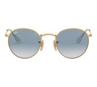 Ray-ban Round Metal Rb 3447n Occhiali Da Sole Uomo Oro Rotondo Blu 50mm