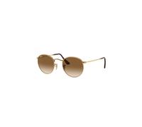 Ray - Ban Unisex RB3447 ROUND METAL 001/51 Occhiali da sole Metallo Oro Marrone Rotonda Normale Sfumato