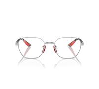 Ray-Ban Rx3734v Montatura per occhiali da prescrizione quadrata, Argento su nero/rosso/lente demo, 54 mm