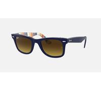 Ray ban Sole Wayfarer RB2140F 132085 54-18 Lucidato Sfumate Blu Marrone