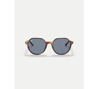 Ray-Ban - Thalia - Occhiali da sole squadrati color Havana a righe con lenti blu-Marrone S