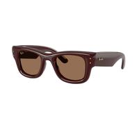 Ray-Ban Occhiali da sole unisex A$ap Rocky Rb4940 Wayfarer Puffer Square, Marrone scuro/Marrone scuro, 47 mm