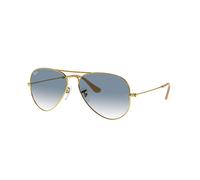 Ray - Ban Unisex Ray - Ban RB3025 AVIATOR 001/3F Occhiali da sole Metallo Oro Blu Pilot Normale