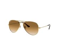 Ray - Ban Unisex Ray - Ban RB3025 AVIATOR 001/51 Occhiali da sole Metallo Oro Marrone Pilot Normale