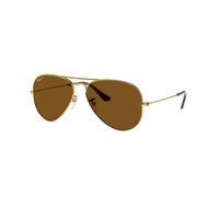 Ray - Ban Unisex Ray - Ban RB3025 AVIATOR 001/57 Occhiali da sole Metallo Oro Marrone Pilot Polarizzata