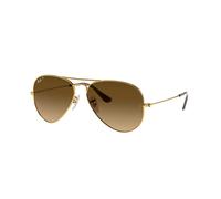 Ray - Ban Unisex Ray - Ban RB3025 AVIATOR 001/M2 Occhiali da sole Metallo Oro Marrone Pilot Polarizzata Sfumato