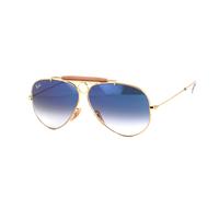 Ray - Ban Unisex Ray - Ban RB3138 SHOOTER Gold/blue Occhiali da sole Metallo Oro Blu Pilot Normale Sfumato