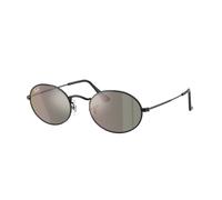 Ray - Ban Unisex Ray - Ban RB3547N OVAL 002/39 Occhiali da sole Metallo Nero Rotonda Normale