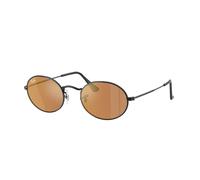 Ray - Ban Unisex Ray - Ban RB3547N OVAL 002/40 Occhiali da sole Metallo Nero Marrone Rotonda Specchiate