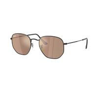 Ray - Ban Unisex Ray - Ban RB3548N HEXAGONAL 002/93 Occhiali da sole Acciaio Nero Marrone Geometrica Specchiate