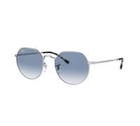 Ray - Ban Unisex Ray - Ban RB3565 JACK 003/3F Occhiali da sole Metallo Argento Blu Geometrica Normale Sfumato