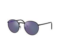 Ray - Ban Unisex Ray - Ban RB3637 NEW ROUND 002/G1 Occhiali da sole Metallo Nero Blu Pantos Specchiate Specchiato