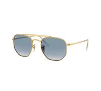 Ray - Ban Unisex Ray - Ban RB3648 THE MARSHAL 001/3F Occhiali da sole Metallo Oro Blu Geometrica Normale