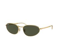 Ray - Ban Unisex Ray - Ban RB3734 001/31 Occhiali da sole Metallo Oro Verde Geometrica Normale