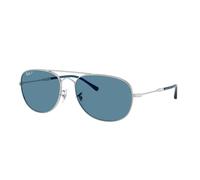 Ray - Ban Unisex Ray - Ban RB3735 BAIN BRIDGE 003/S2 Occhiali da sole Metallo Argento Blu Pilot Polarizzata