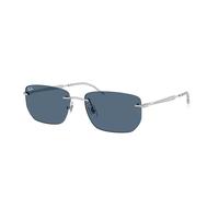 Ray - Ban Unisex Ray - Ban RB3768 003/80 Occhiali da sole Metallo Argento Blu Geometrica Normale