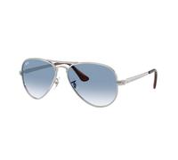 Ray - Ban Unisex Ray - Ban RB3925 AVIATOR MAX 003/3F Occhiali da sole Metallo Argento Blu Pilot Normale Sfumato