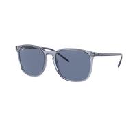 Ray - Ban Unisex Ray - Ban RB4387 639980 Occhiali da sole Iniettato Blu Blu Squadrata Normale
