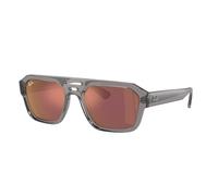 Ray - Ban Unisex Ray - Ban RB4397 CORRIGAN 6684D0 Occhiali da sole Acetato Grigio Viola Geometrica Normale