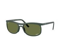 Ray - Ban Unisex Ray - Ban RB4452CH 6016/2 Occhiali da sole Peek Verde Squadrata Polarizzata
