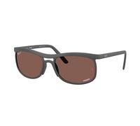 Ray - Ban Unisex Ray - Ban RB4452CH 60171A Occhiali da sole Peek Grigio Squadrata Polarizzata