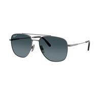 Ray - Ban Unisex Ray - Ban RB8097 WILLIAM TITANIUM 165/S3 Occhiali da sole Titanio Grigio Blu Squadrata Polarizzata Sfumato