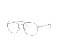 Ray - Ban Unisex Ray - Ban RX6448 HEXAGONAL 2501 Montature da vista Metallo Argento Trasparente Geometrica Normale