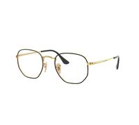 Ray - Ban Unisex Ray - Ban RX6448 HEXAGONAL 2991 Montature da vista Metallo Nero Trasparente Geometrica Normale