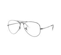 Ray - Ban Unisex Ray - Ban RX6489 AVIATOR 2502 Montature da vista Metallo Grigio Trasparente Pilot Normale