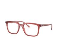 Ray - Ban Unisex Ray - Ban RX7239 ALAIN 8510 Montature da vista Acetato Rosso Trasparente Squadrata Normale