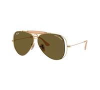 Ray - Ban Unisex Ray - Ban x DOLCE&GABBANA RB3138M 001/73 Occhiali da sole Metallo Oro Marrone Pilot Normale