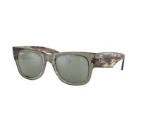 Ray - Ban Unisex RB0840S MEGA WAYFARER 66355C Occhiali da sole Acetato Verde Argento Squadrata Normale Specchiato