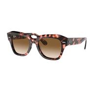 Ray - Ban Unisex RB2186 STATE STREET 133451 Occhiali da sole Acetato Tartaruga Marrone Squadrata Normale Sfumato