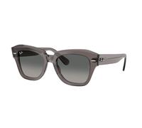 Ray - Ban Unisex RB2186 STATE STREET 136971 Occhiali da sole Acetato Grigio Grigio Squadrata Normale Sfumato