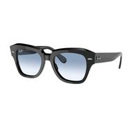 Ray - Ban Unisex RB2186 STATE STREET 901/3F Occhiali da sole Acetato Nero Blu Squadrata Normale Sfumato