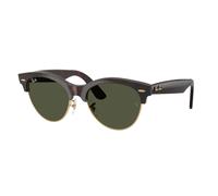 Ray - Ban Unisex RB2341 CLUBMASTER WAY 990/31 Occhiali da sole Acetato Havana Verde Squadrata Normale