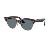 Ray - Ban Unisex RB2341 CLUBMASTER WAY 990/3R Occhiali da sole Acetato Havana Blu Squadrata Polarizzata