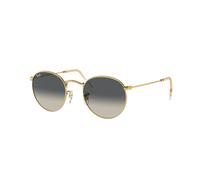 Ray - Ban Unisex RB3447 ROUND METAL 001/71 Occhiali da sole Metallo Oro Grigio Rotonda Normale Sfumato