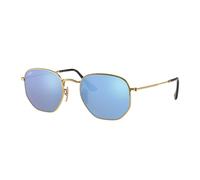 Ray - Ban Unisex RB3548N HEXAGONAL 001/9O Occhiali da sole Metallo Oro Blu Geometrica Normale
