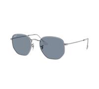 Ray - Ban Unisex RB3548N HEXAGONAL 003/02 Occhiali da sole Acciaio Argento Blu Geometrica Polarizzata