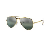 Ray - Ban Unisex RB3625 NEW AVIATOR 9196G6 Occhiali da sole Metallo Oro Argento Pilot Polarizzata Sfumato