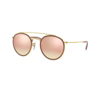 Ray - Ban Unisex RB3647N 001/7O Occhiali da sole Metallo Oro Marrone Rotonda Normale
