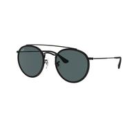 Ray - Ban Unisex RB3647N 002/R5 Occhiali da sole Metallo Nero Blu Rotonda Normale