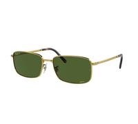 Ray - Ban Unisex RB3717 9196P1 Occhiali da sole Metallo Oro Verde Squadrata Polarizzata