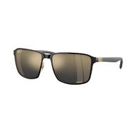 Ray - Ban Unisex RB3721CH 187/J0 Occhiali da sole Metallo Nero Blu Squadrata Polarizzata Specchiato