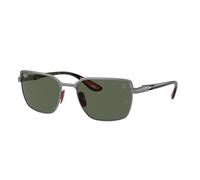 Ray - Ban Unisex RB3743M F09971 Occhiali da sole Acciaio Grigio Verde Squadrata Normale