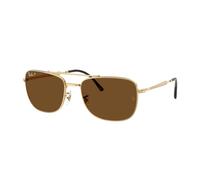 Ray - Ban Unisex RB3755 001/57 Occhiali da sole Metallo Oro Marrone Squadrata Polarizzata